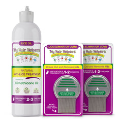 16oz dimethicone lice oil and two nit combs