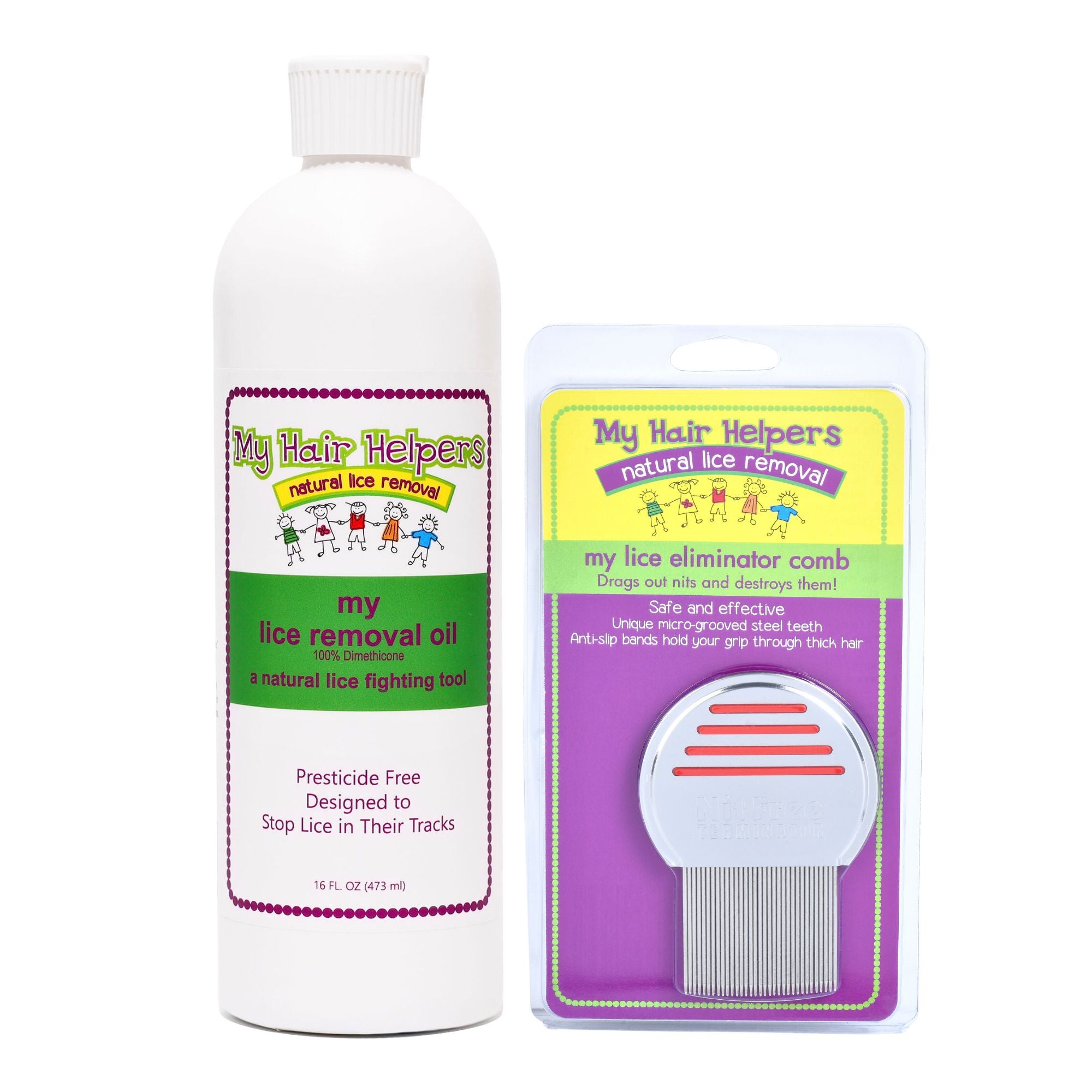 dimethicone lice oil 16oz and lice comb for 2-3 children