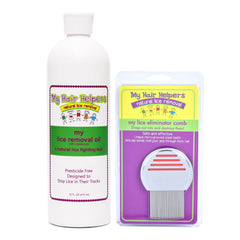 dimethicone lice oil 16oz and lice comb for 2-3 children